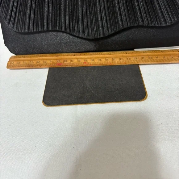 black pleated evening clutch bag with a detachable silver-tone chain strap. - Picture 4 of 5